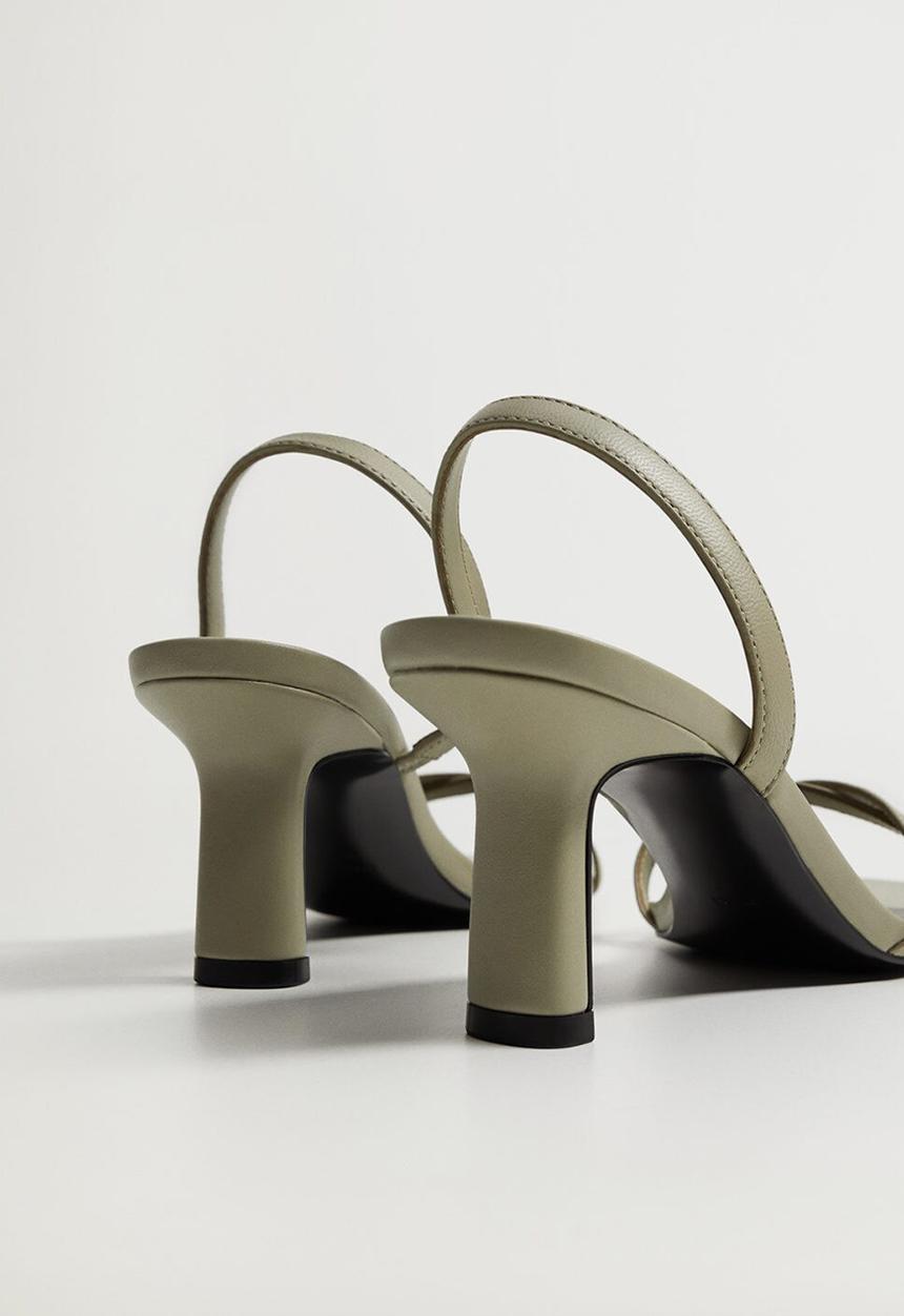 MANGO - Going leather heel - beige / khaki