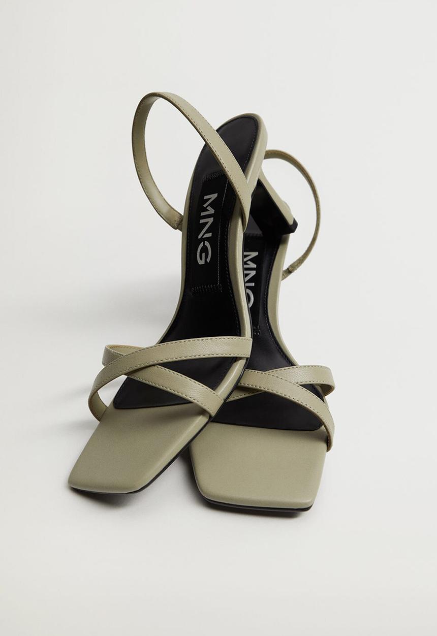 MANGO - Going leather heel - beige / khaki