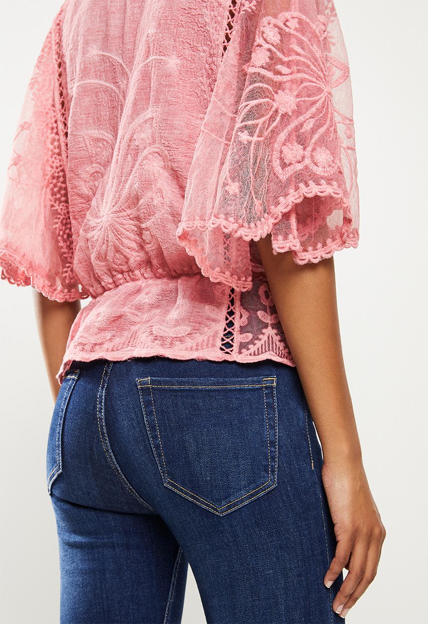 Stella Morgan - Embroidered blouse top - pink