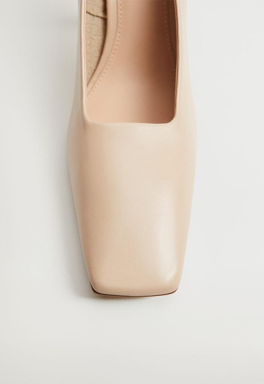MANGO - Rebeca leather court - light beige