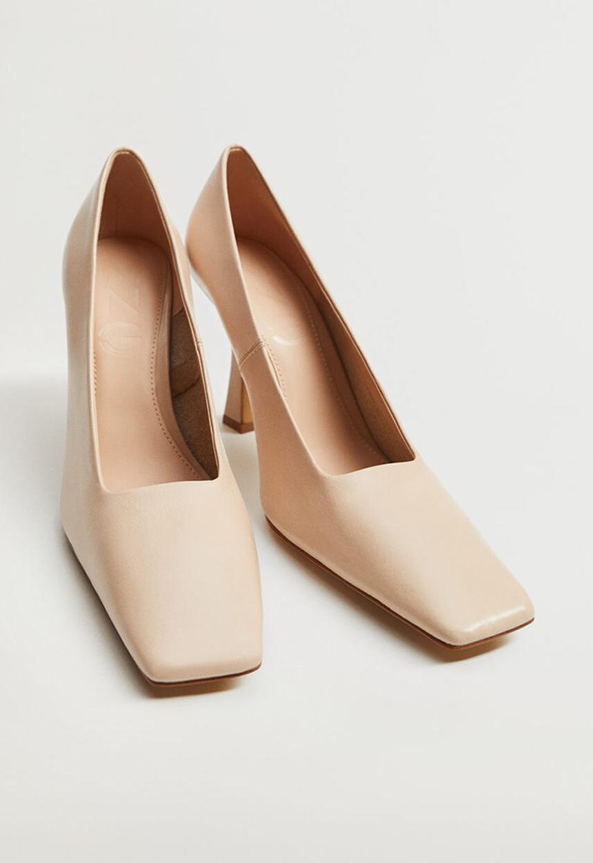 MANGO - Rebeca leather court - light beige