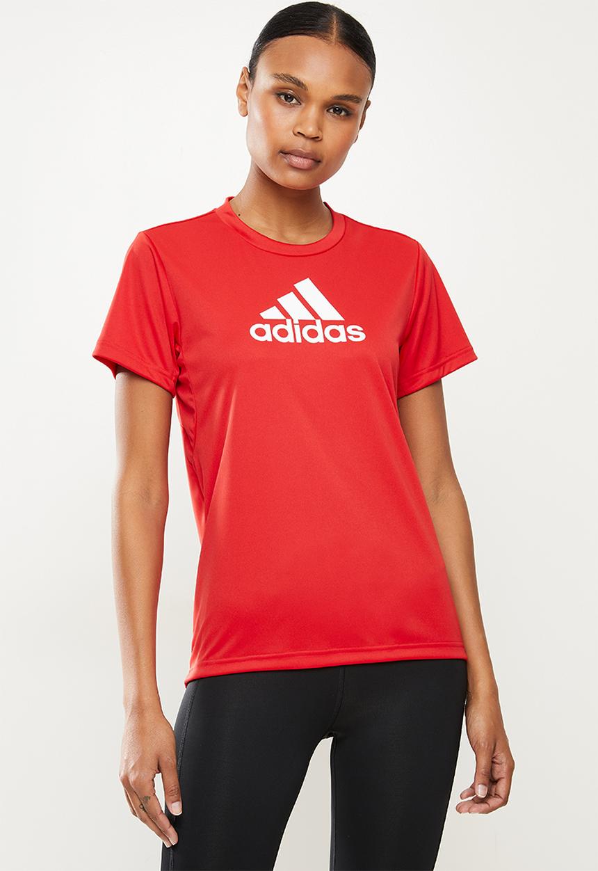 adidas Performance - Wor bl aeroready short sleeve tee - red & white 