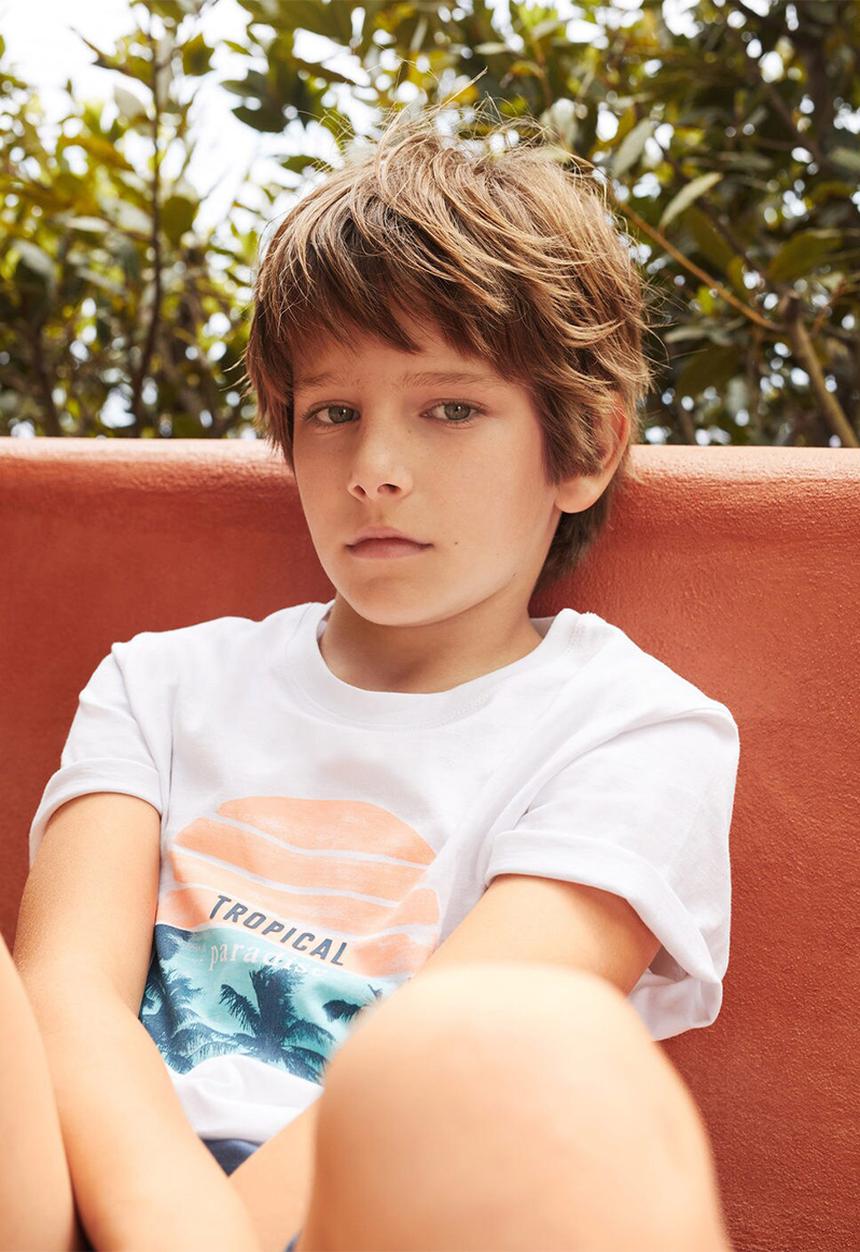 MANGO - T-shirt flo - white