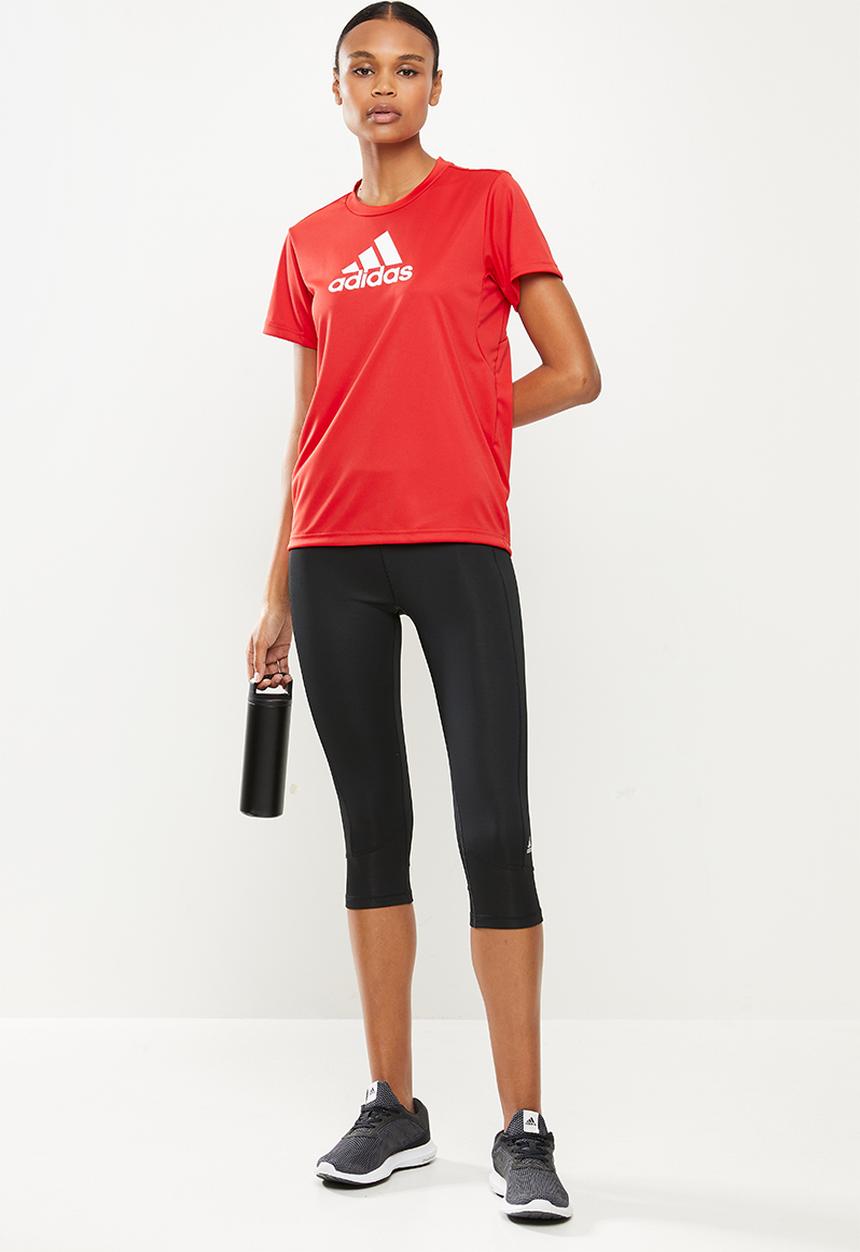 adidas Performance - Wor bl aeroready short sleeve tee - red & white 