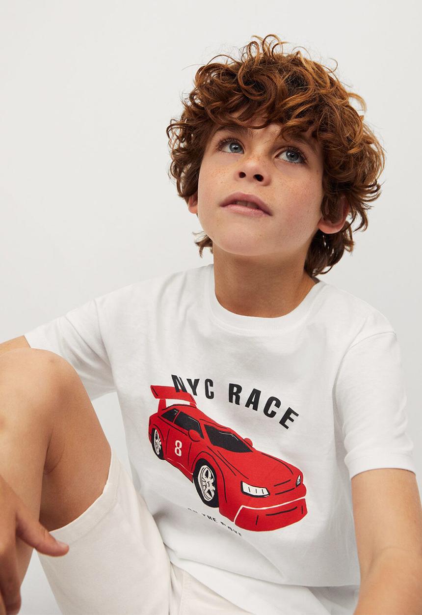MANGO - T-shirt vehicle - white 