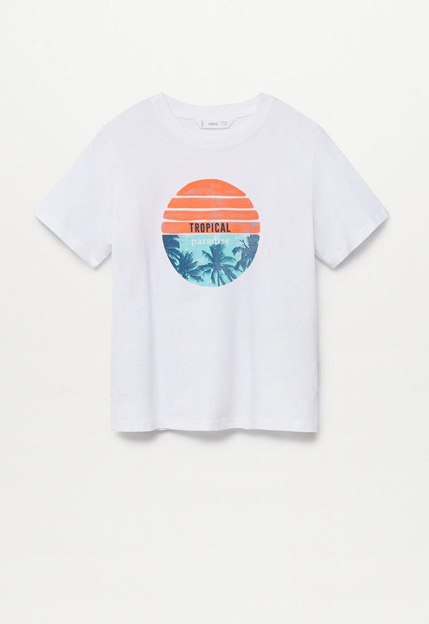 MANGO - T-shirt flo - white
