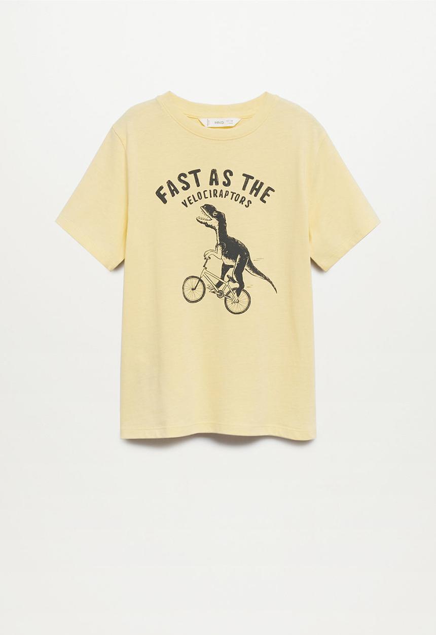 MANGO - T-shirt easy - light yellow