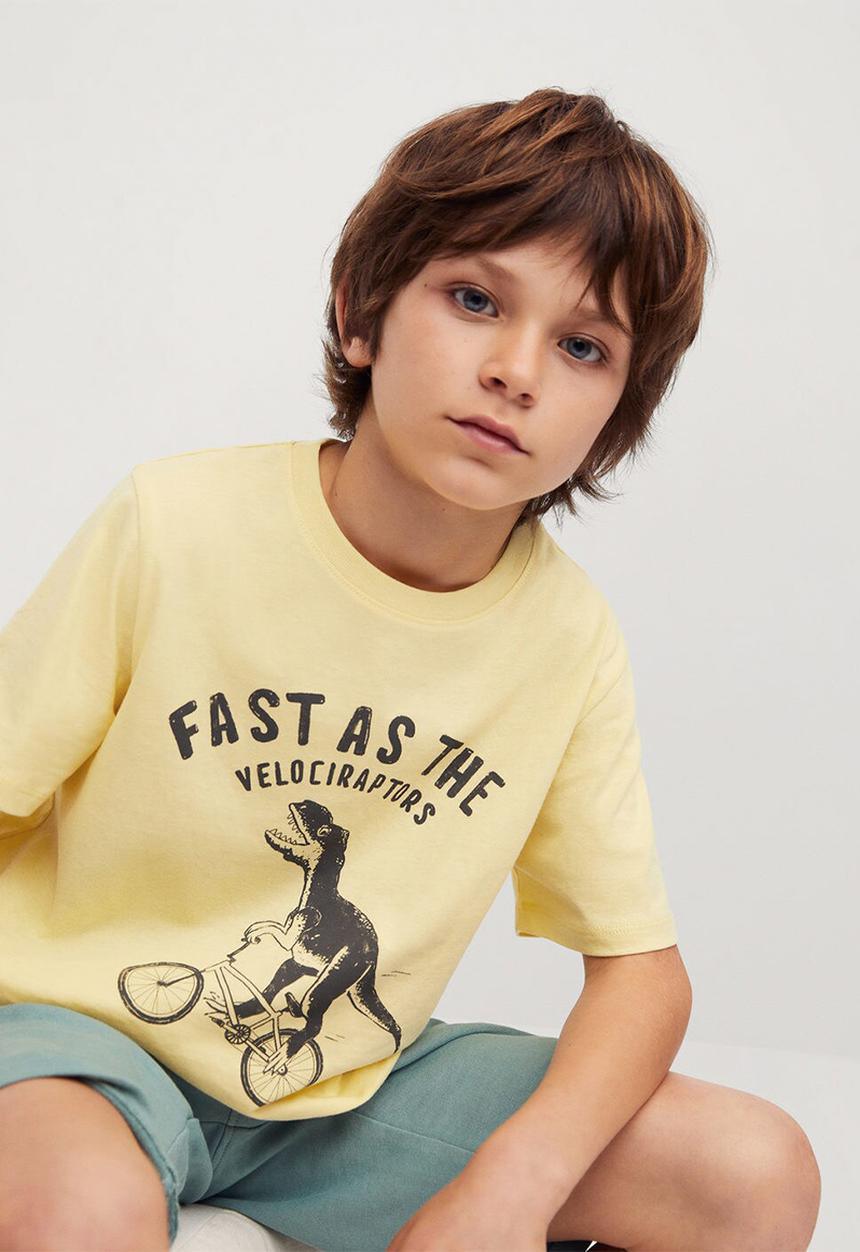 MANGO - T-shirt easy - light yellow
