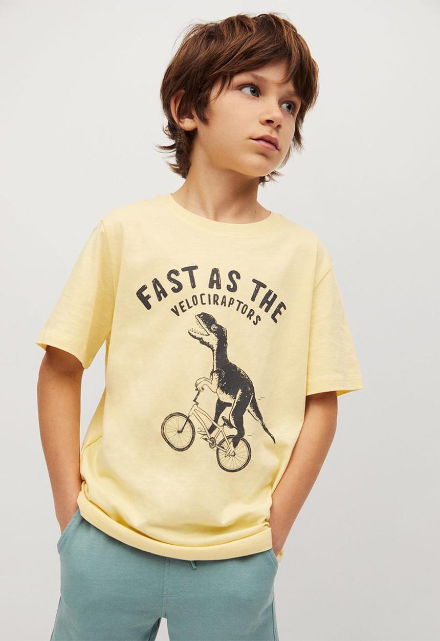 MANGO - T-shirt easy - light yellow