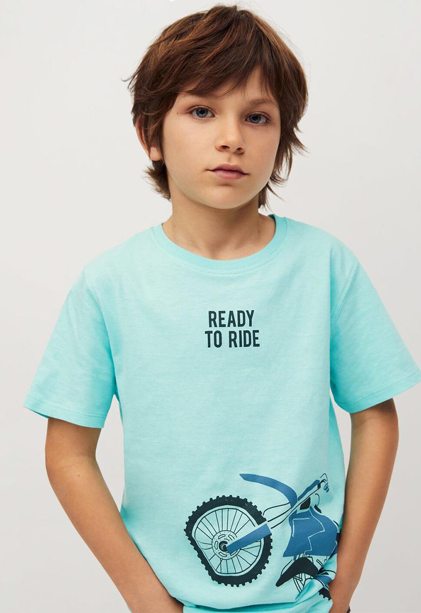 MANGO - T-shirt vehicle - blue