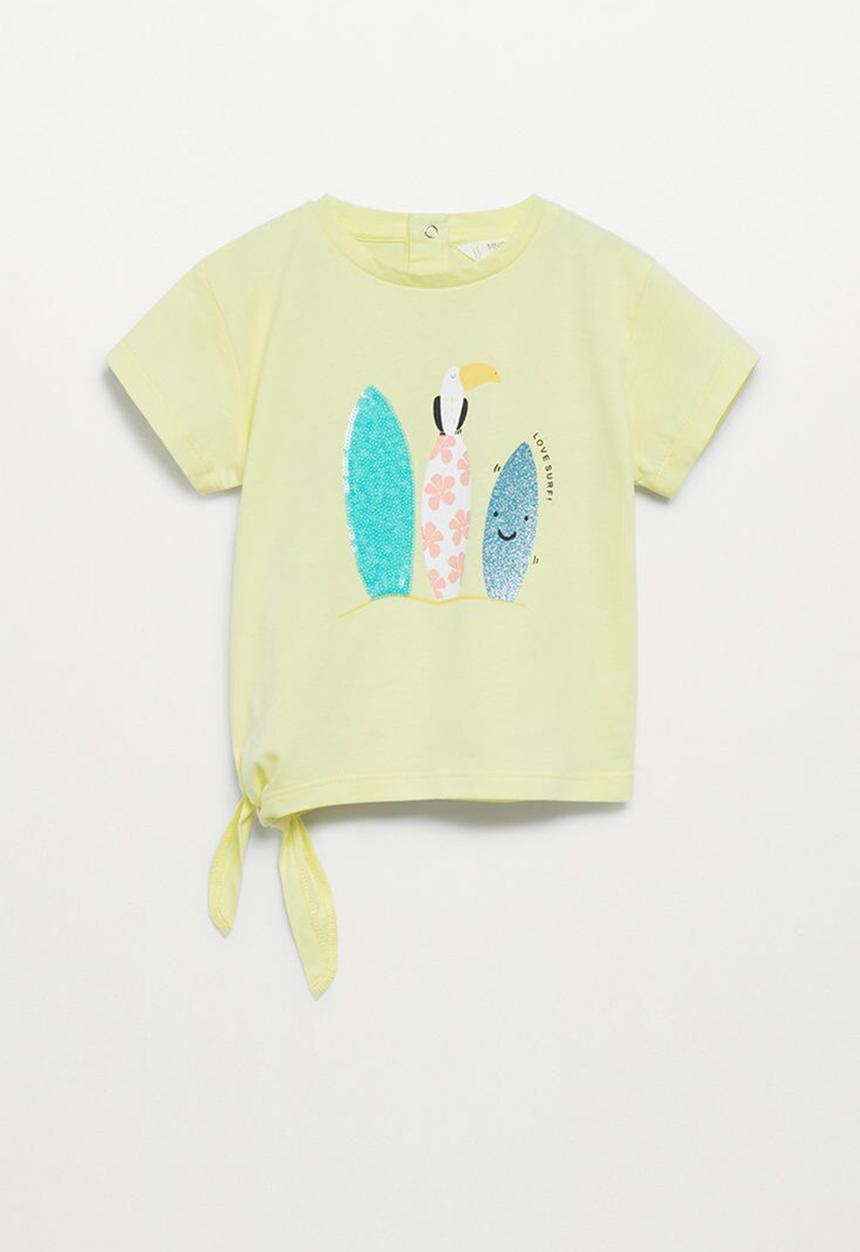 MANGO - Knot printed t-shirt tablita - yellow