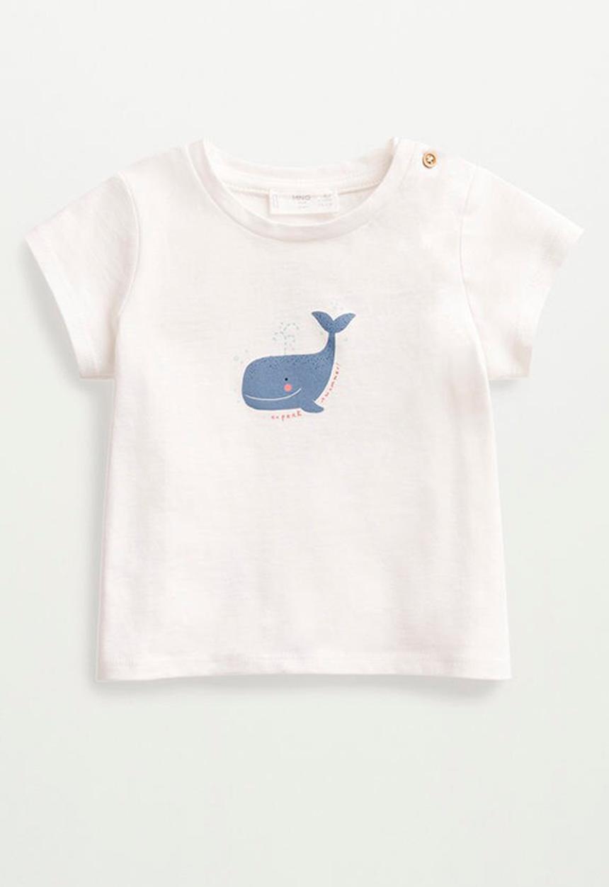 MANGO - T-shirt swimmer - white 