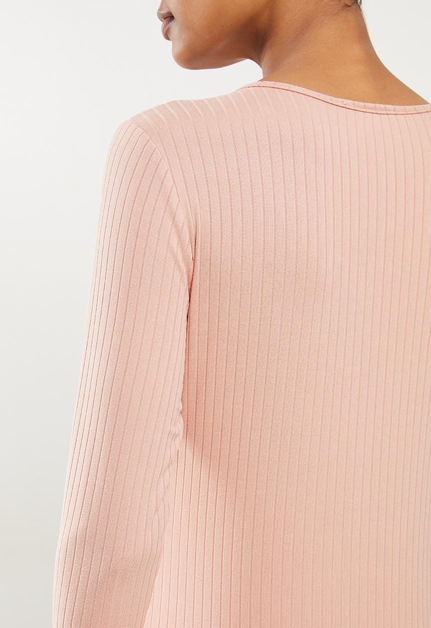 Superbalist - Long sleeve henley fitted tee - pink