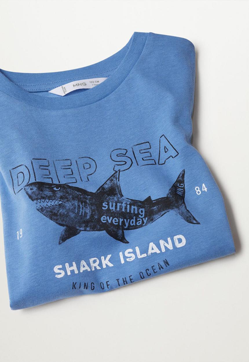 MANGO - T-shirt logo -  blue