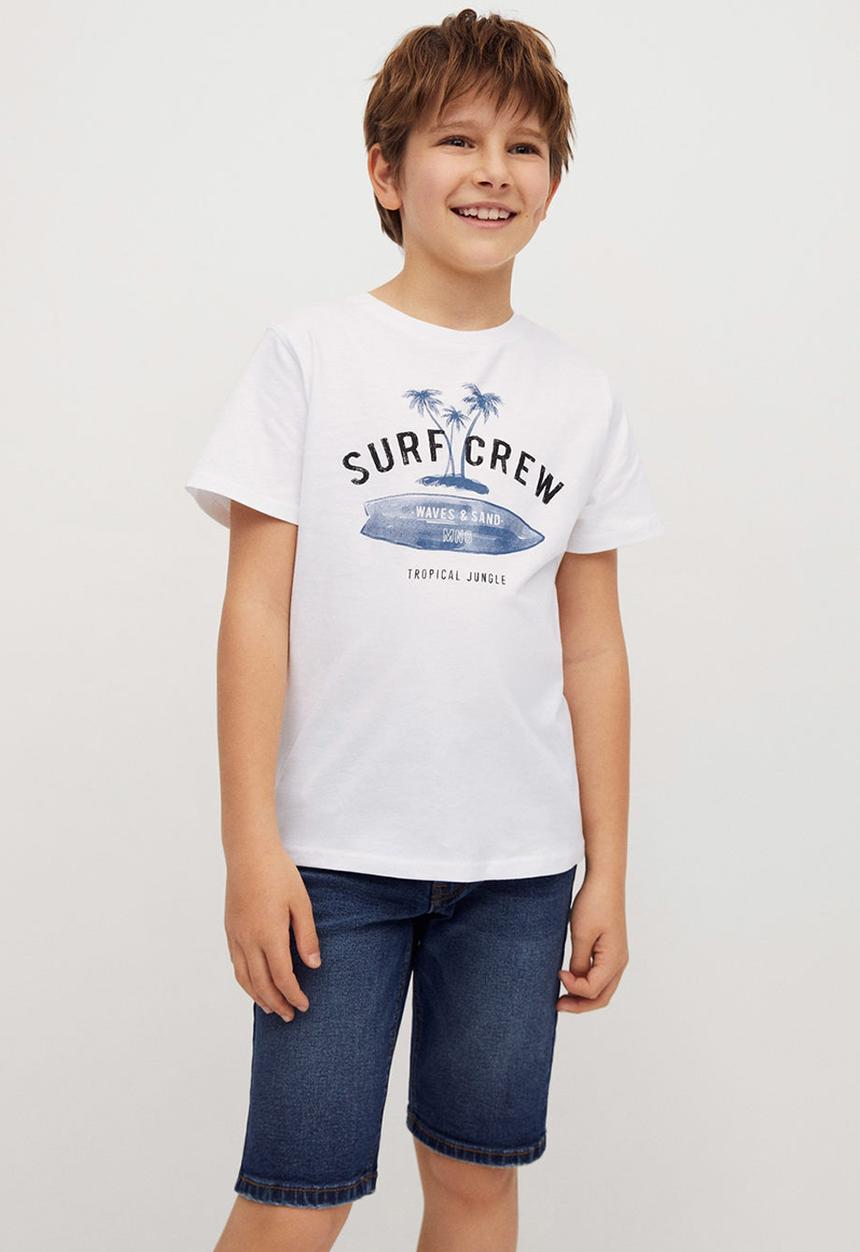 MANGO - T-shirt logo - white