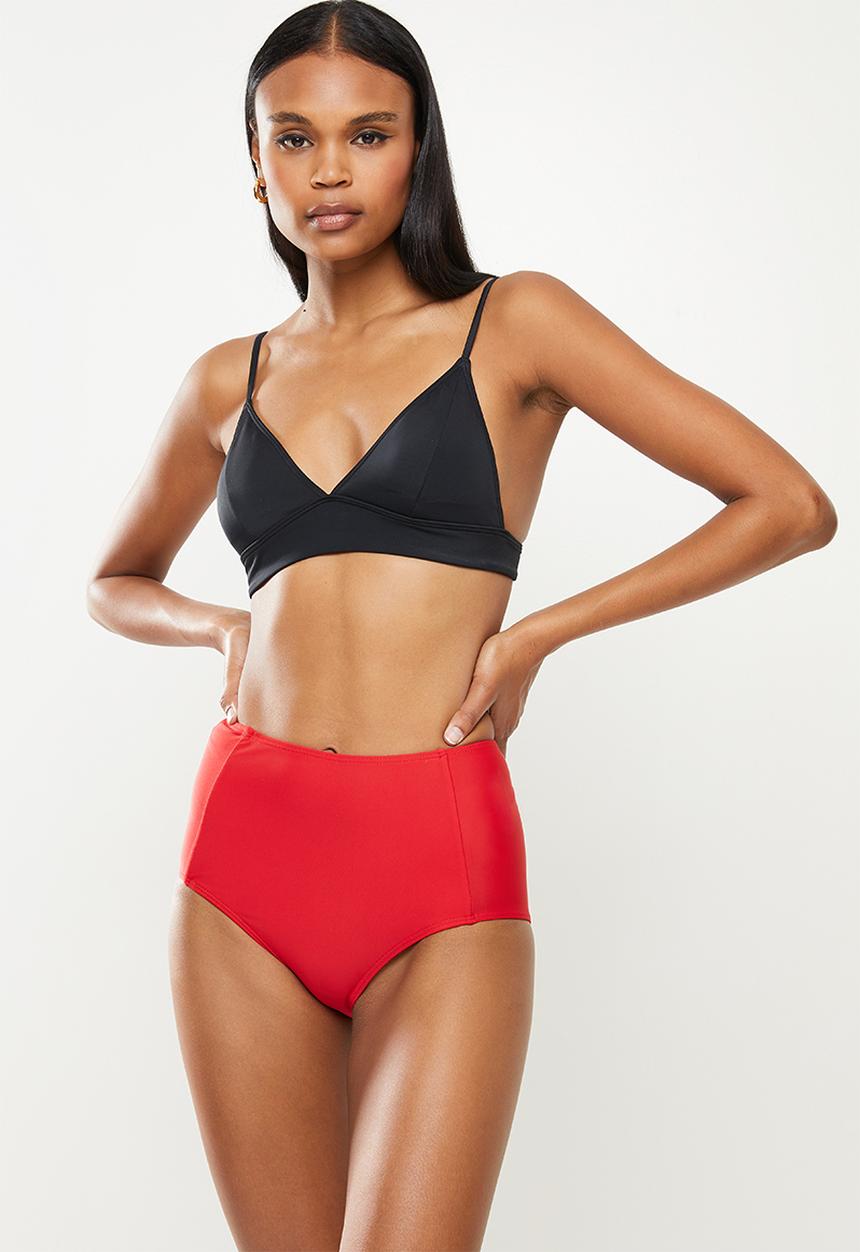 Missguided - High waisted bikini bottoms mix  match - red