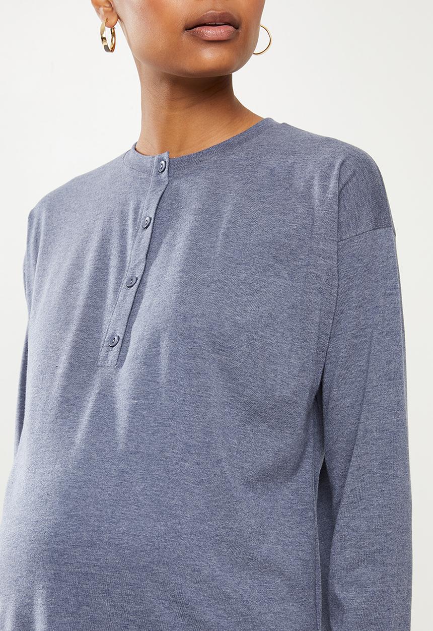 edit Maternity - Henley lounge dress - indigo