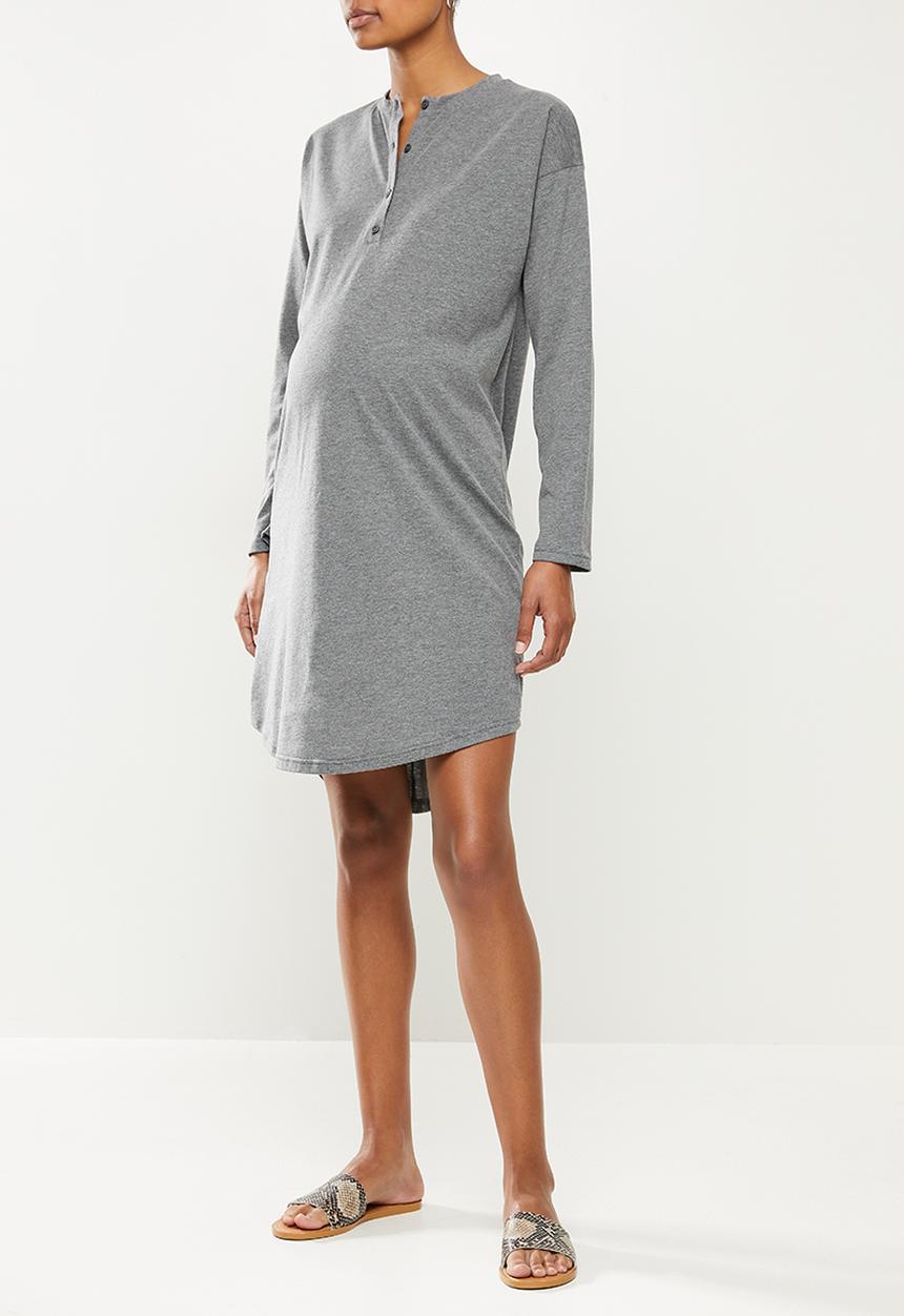 edit Maternity - Henley lounge dress - charcoal 
