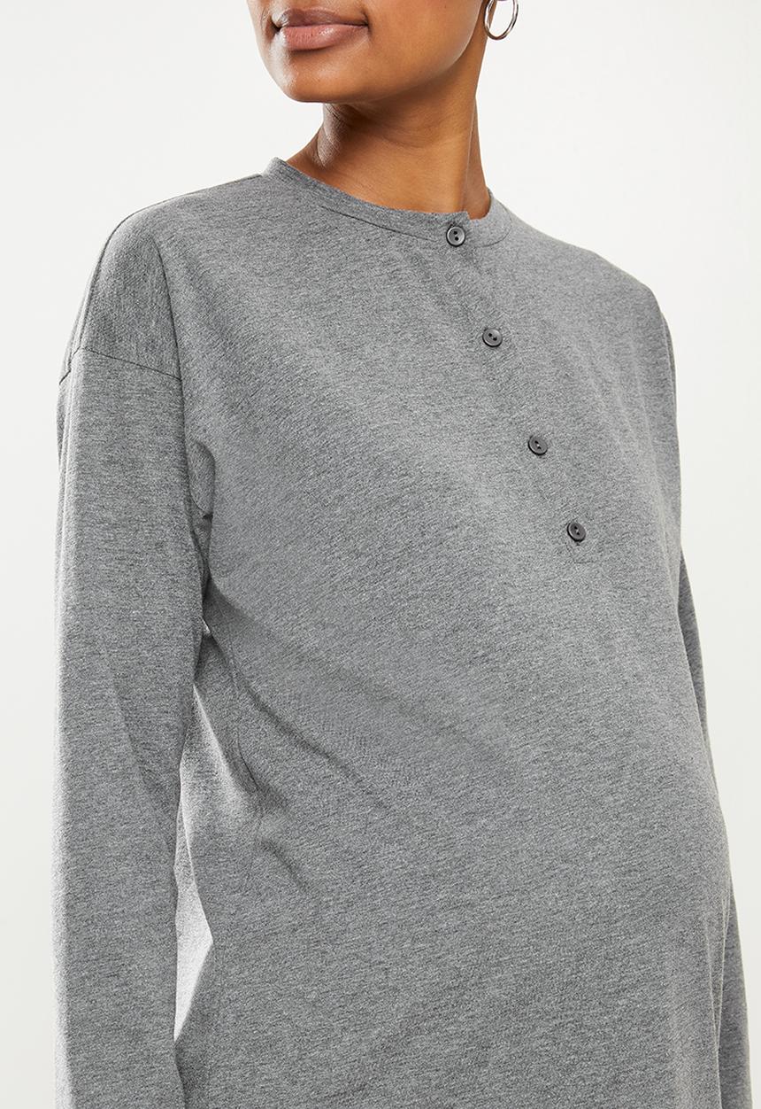 edit Maternity - Henley lounge dress - charcoal 