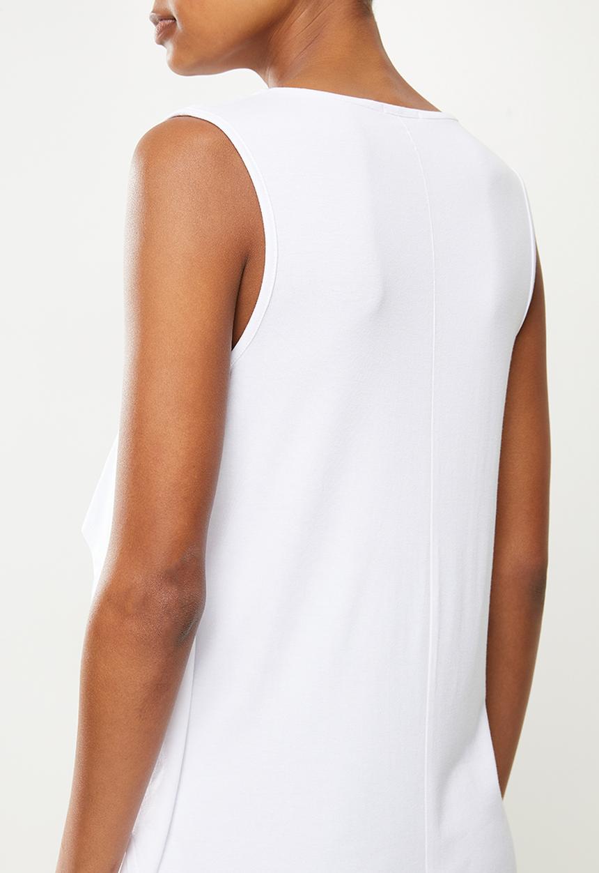 edit Maternity - Sleeveless waterfall nursing tee - white