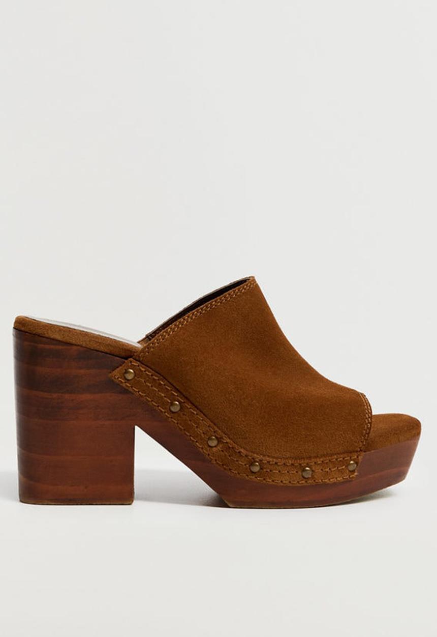 MANGO - Zueky leather heel - dark brown