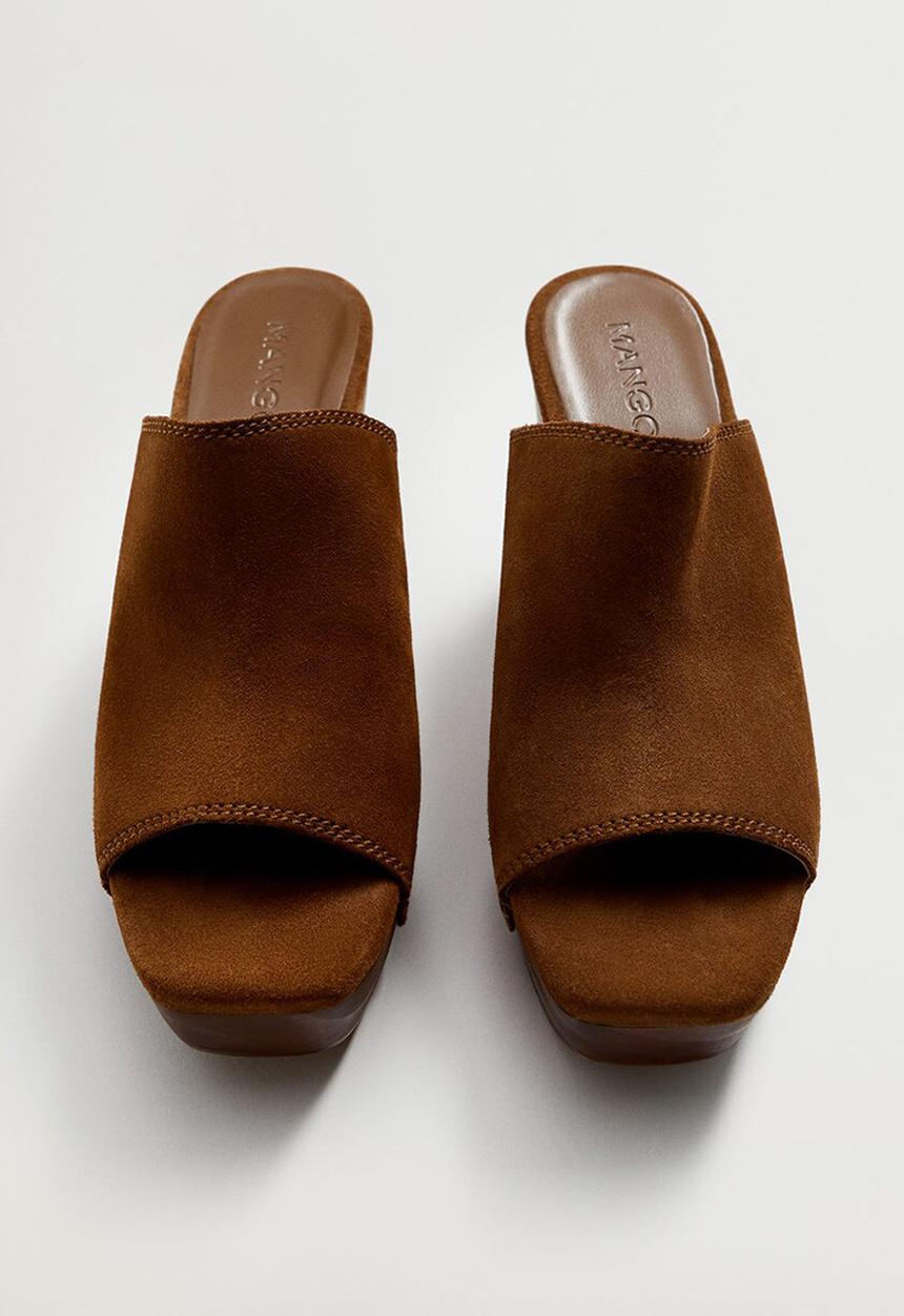 MANGO - Zueky leather heel - dark brown