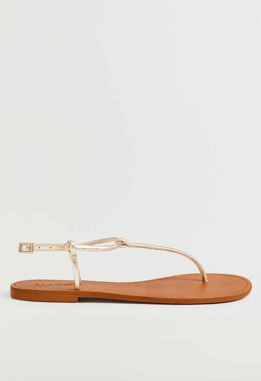 MANGO - Formen leather sandal / gold