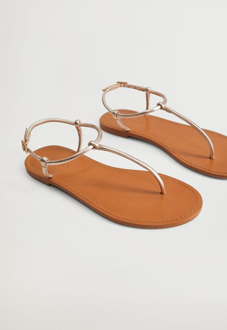 MANGO - Formen leather sandal / gold