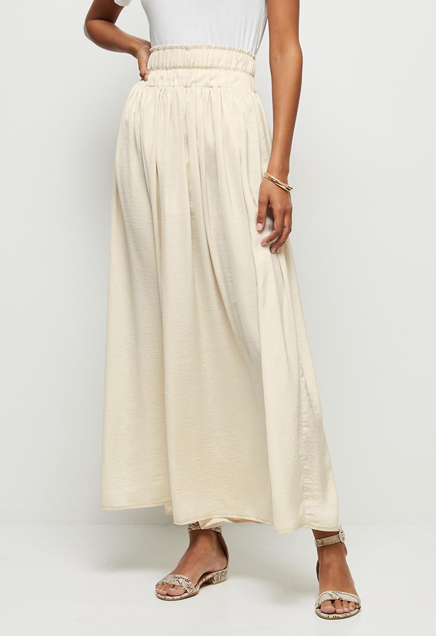 MILLA - Elasticated waist detail midaxi skirt - neutral