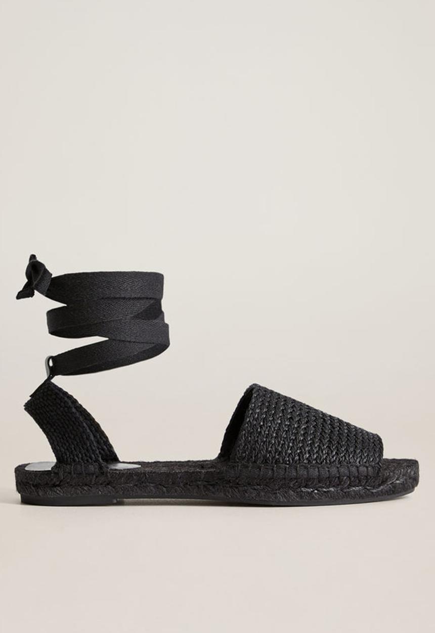 MANGO - Natural sandal - black