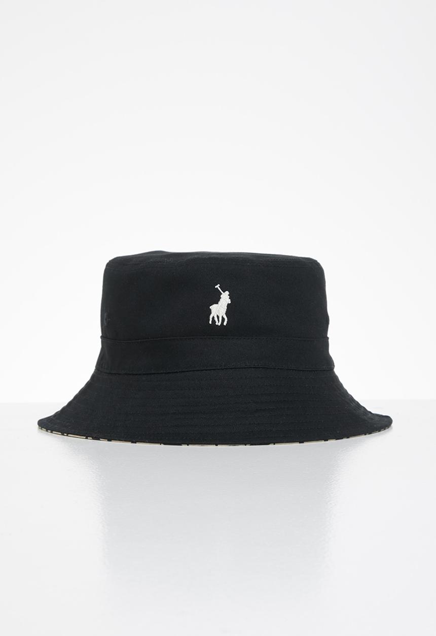 POLO - Block print reversible bucket - black & beige 
