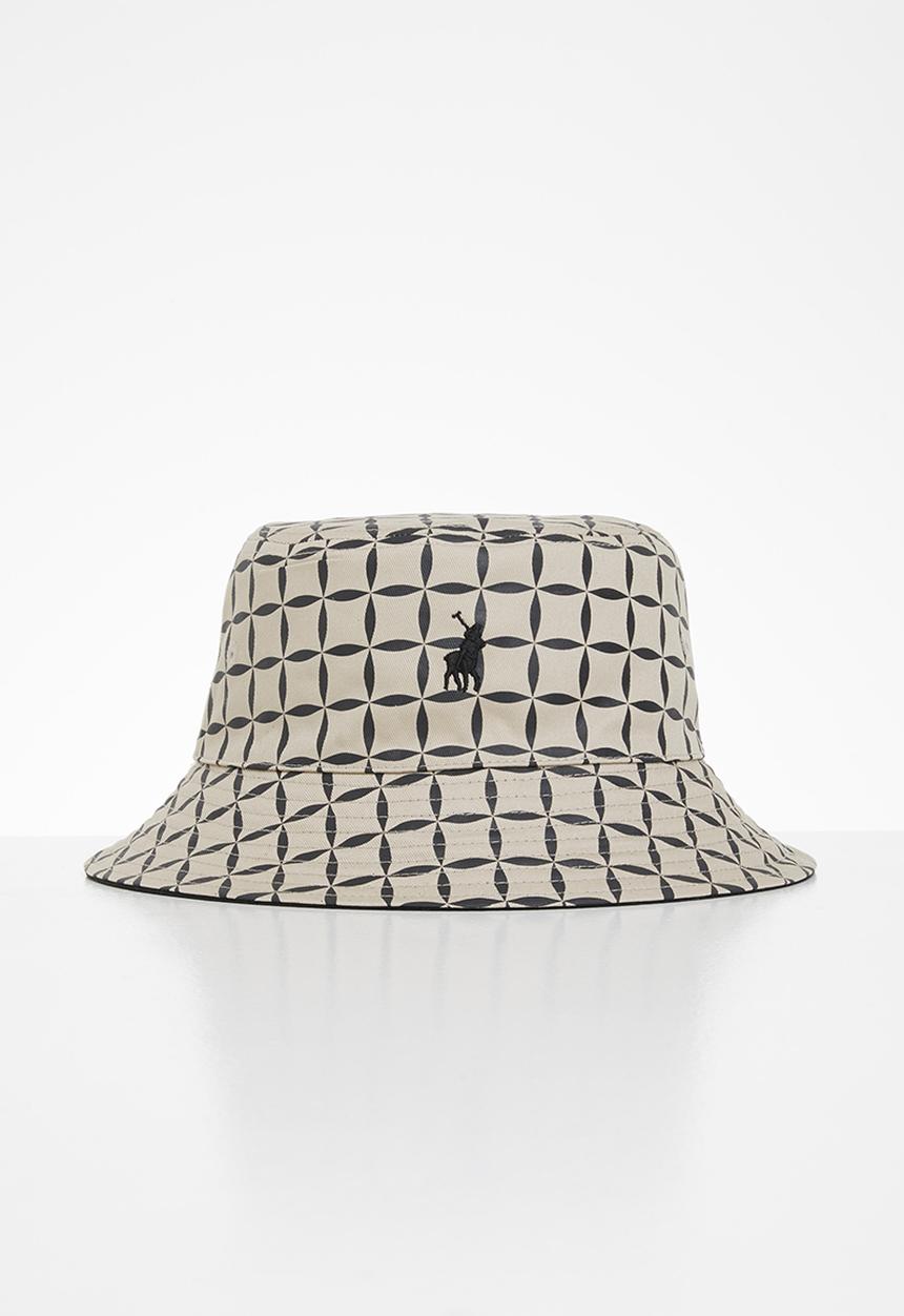 POLO - Block print reversible bucket - black & beige 