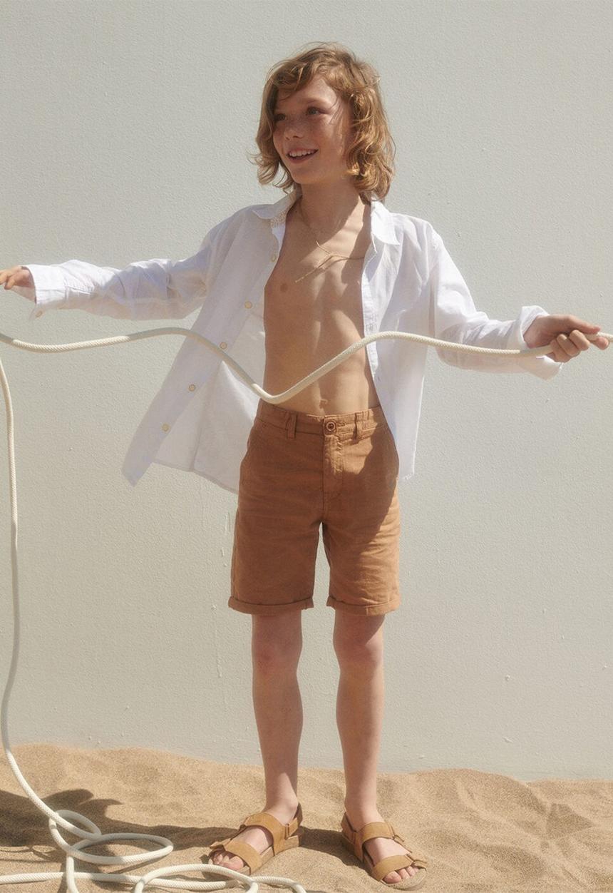 MANGO - Bermuda shorts linus - light pastal brown
