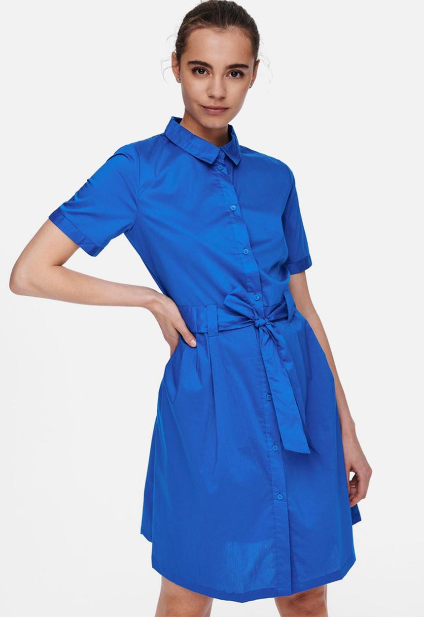 Jacqueline de Yong - Millie life short sleeve dress - victoria blue