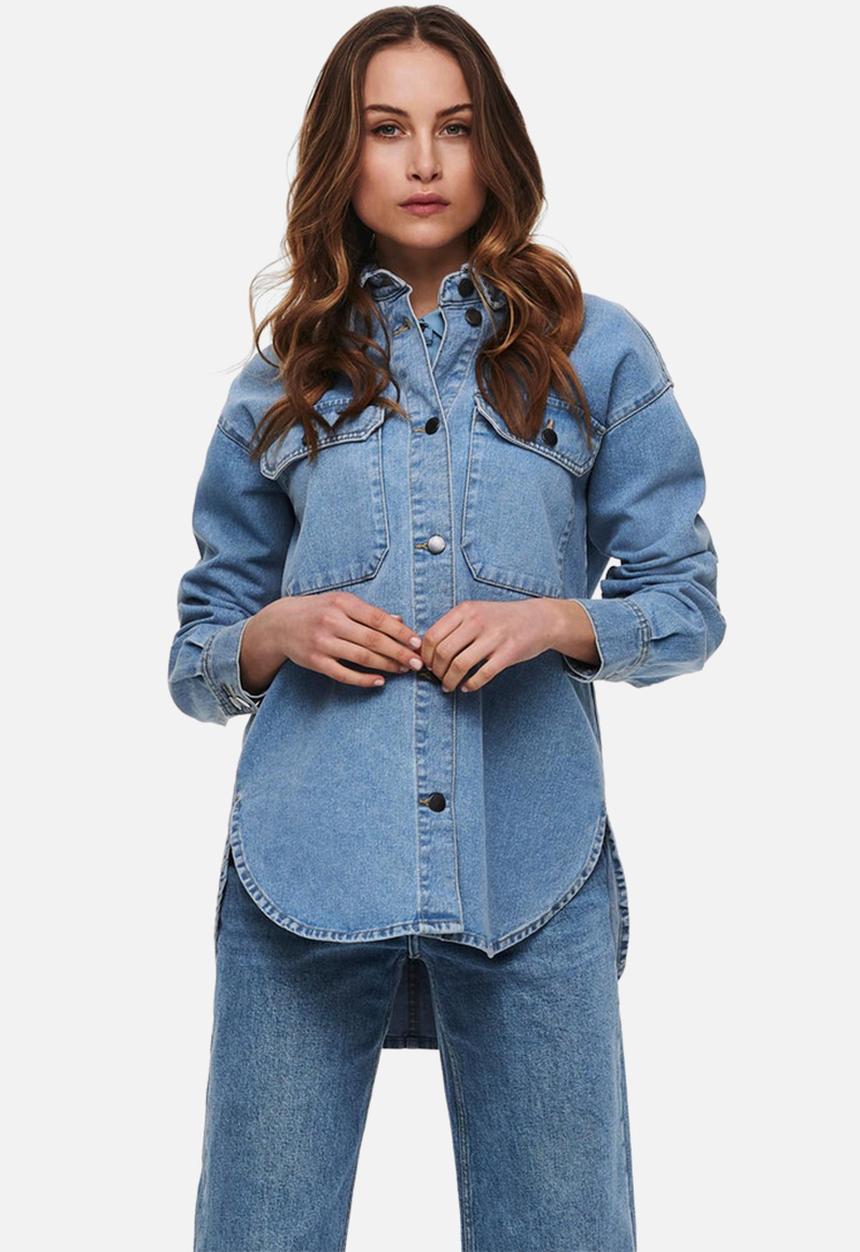 Jacqueline de Yong - Bailey life oversize shirt denim - light blue denim