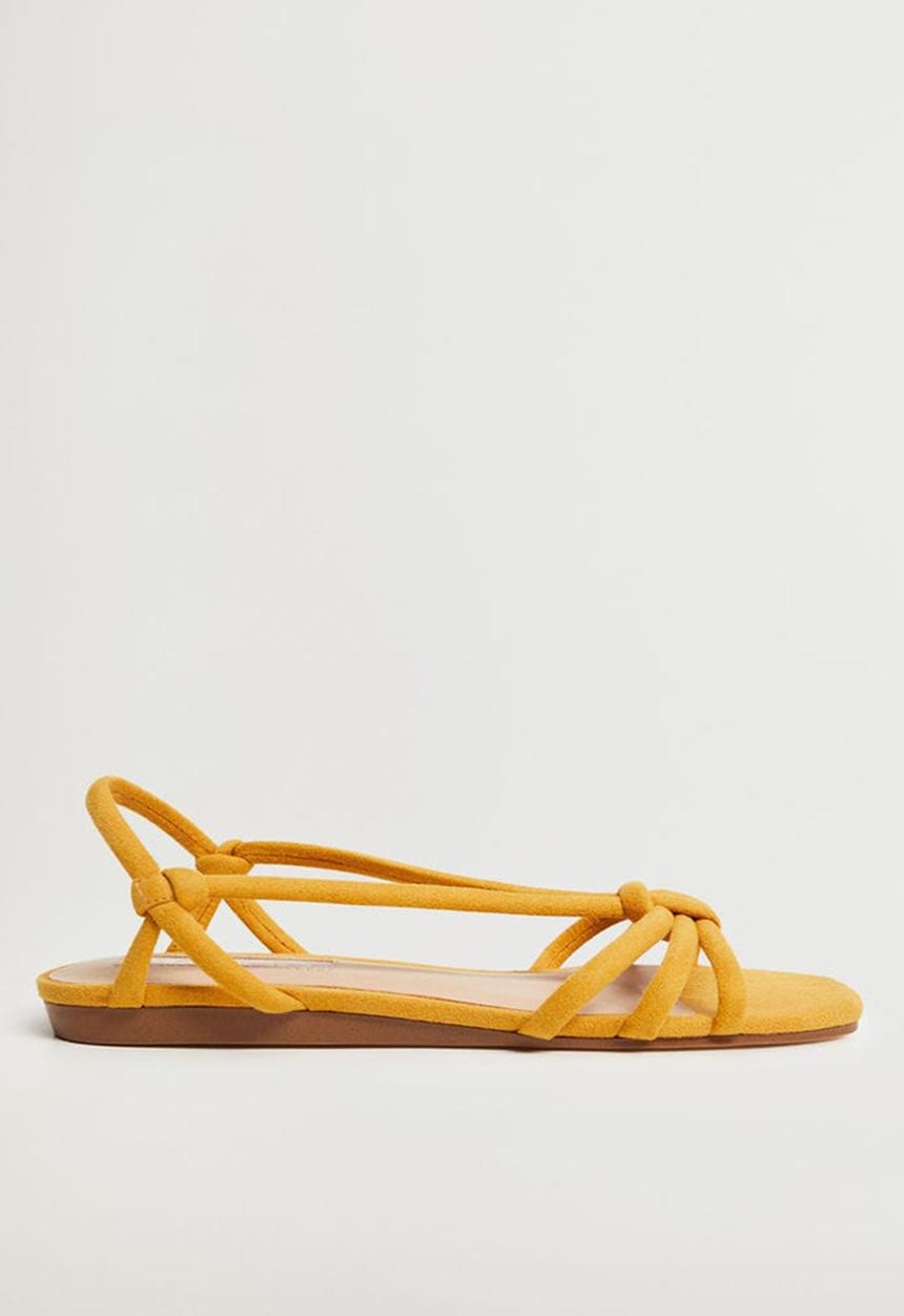 MANGO - Knots 1 sandal - medium yellow