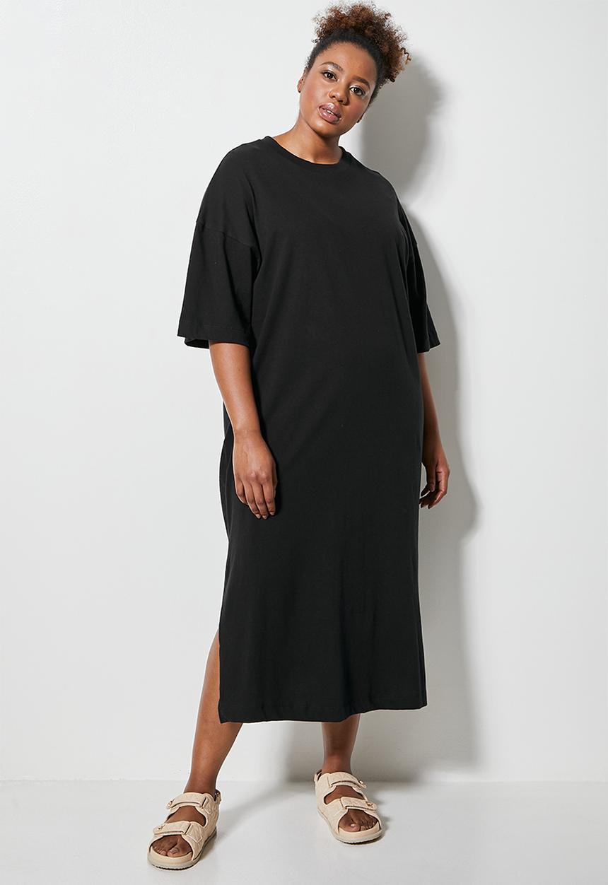Superbalist - Dropped shoulder T-shirt dress - black