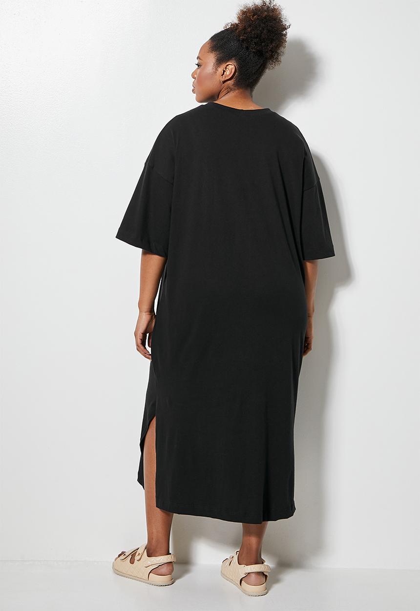 Superbalist - Dropped shoulder T-shirt dress - black