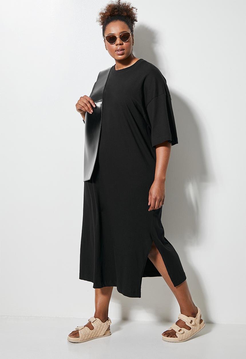 Superbalist - Dropped shoulder T-shirt dress - black