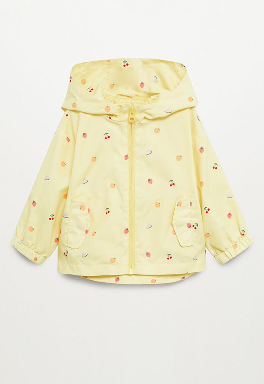 MANGO - Hooded printed rain jacket - yellow
