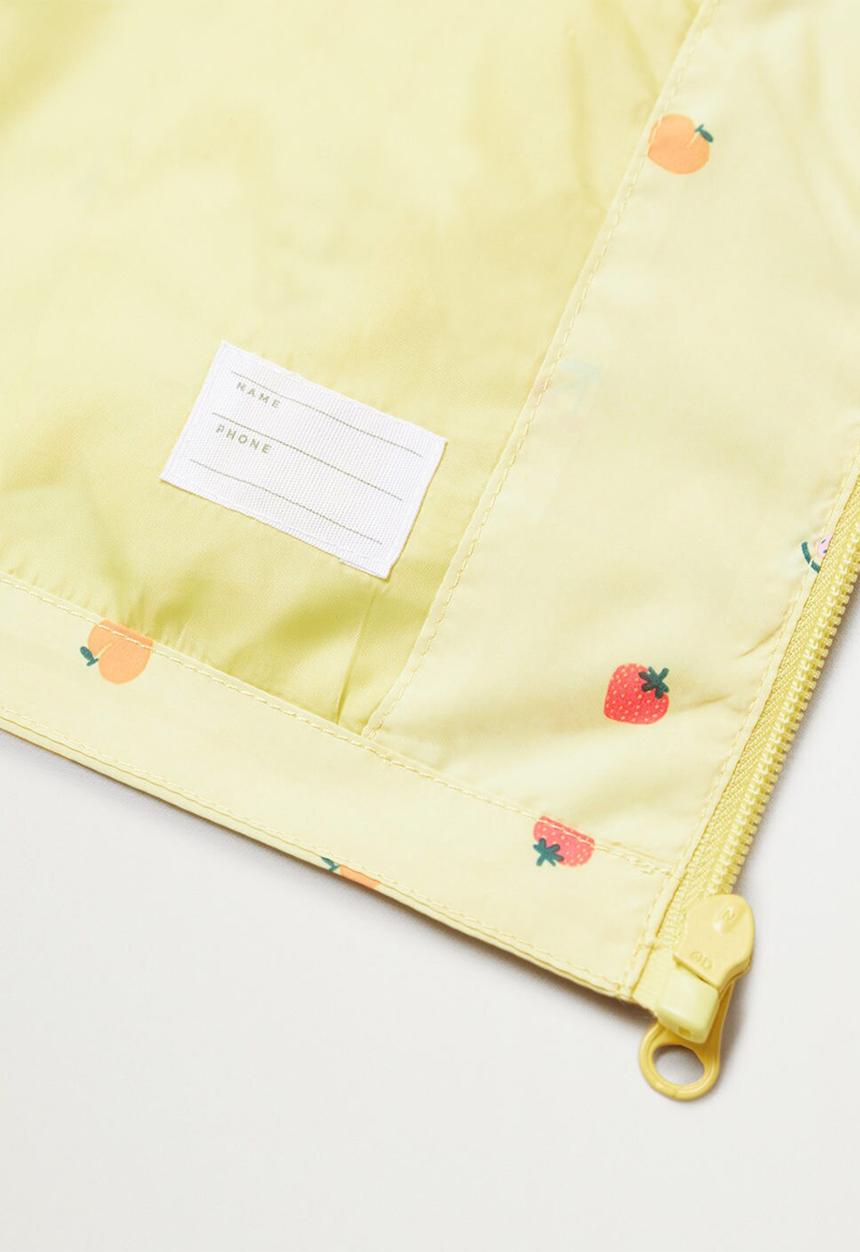 MANGO - Hooded printed rain jacket - yellow