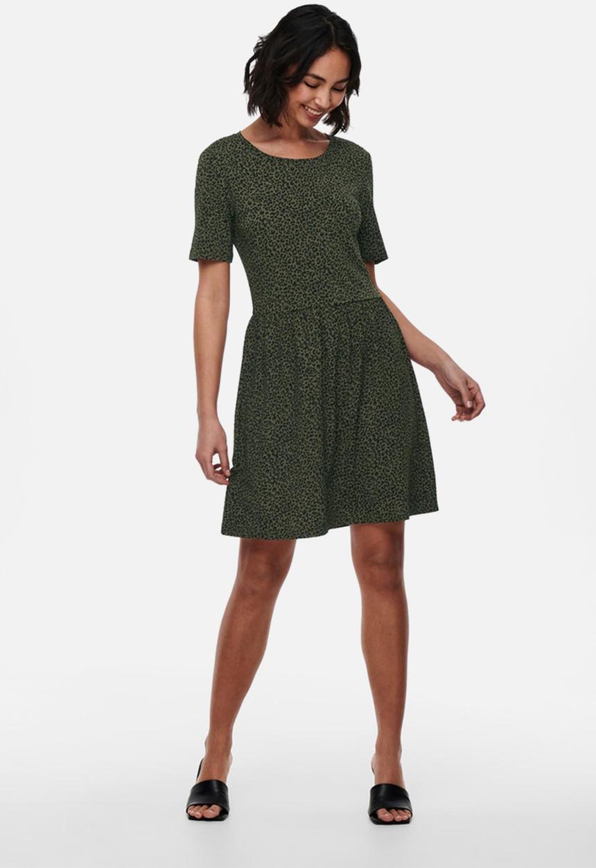 Jacqueline de Yong - Kirkby short sleeve short dress - kalamata
