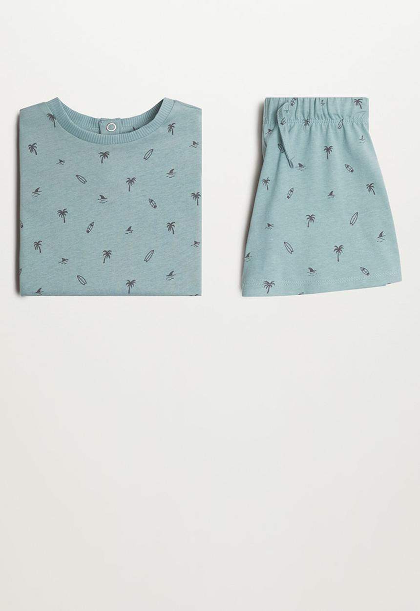 MANGO - Pyjama pack pier - turquoise & aqua