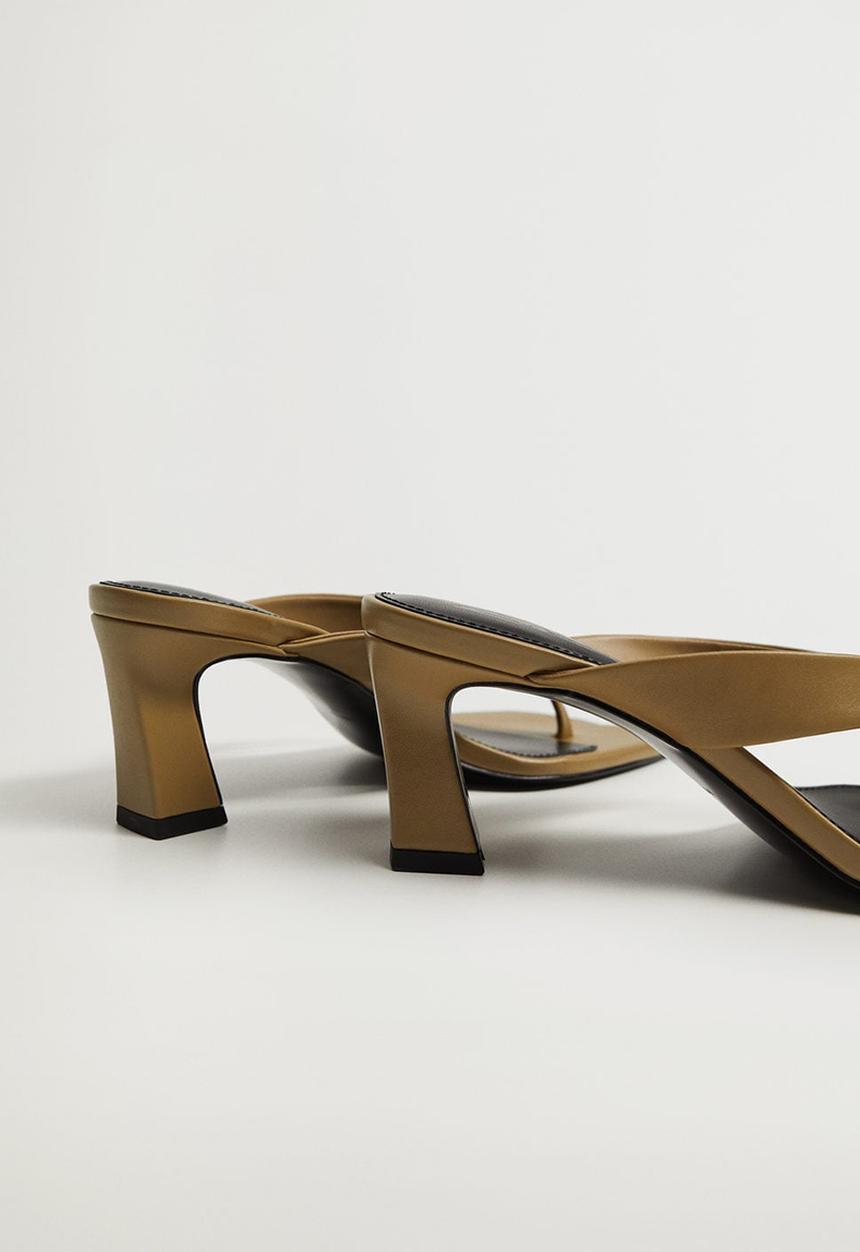MANGO - Asia leather heel - light brown