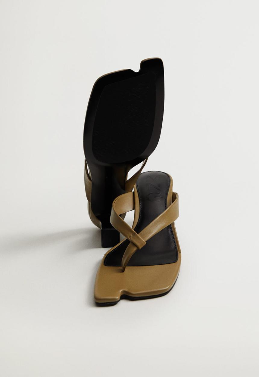 MANGO - Asia leather heel - light brown