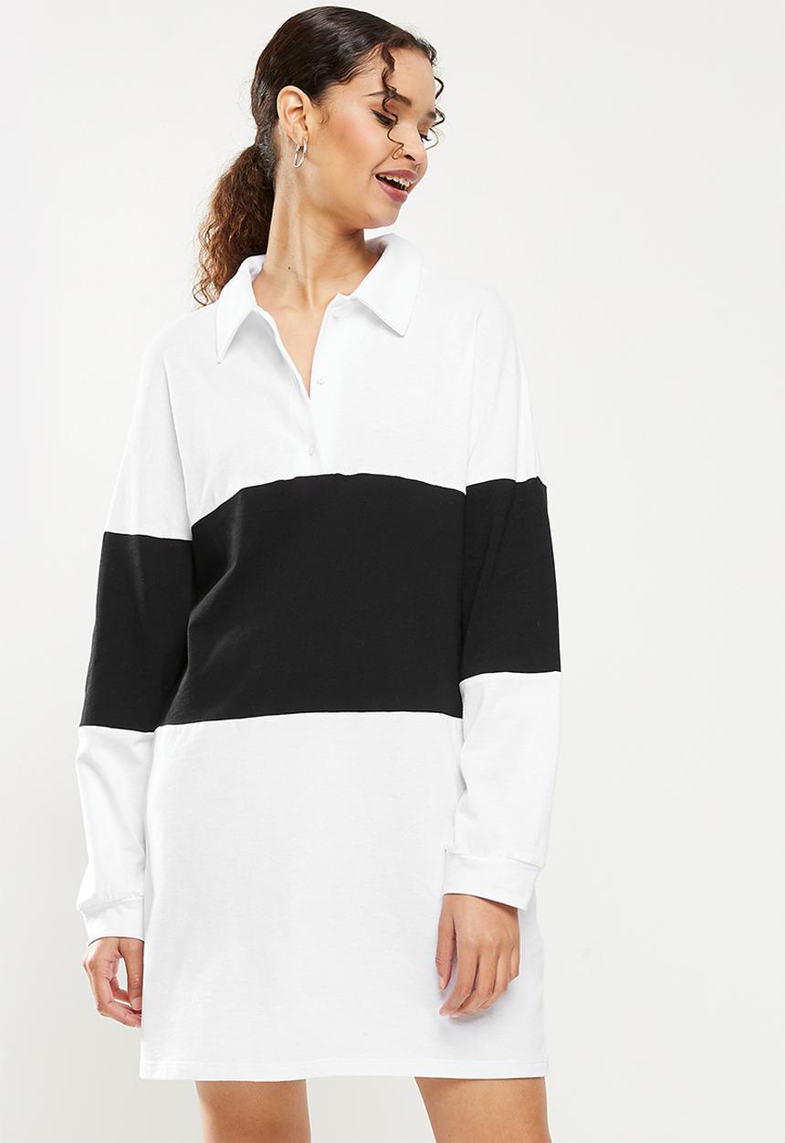 Blake - Oversize golfer dress - white & black 