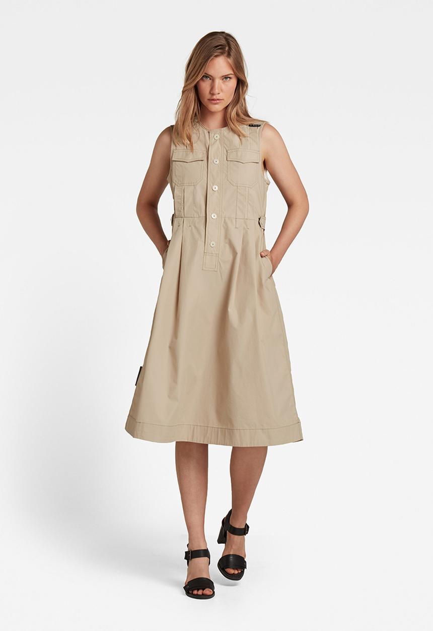G-STAR - Fit and flare dress - westpoint khaki