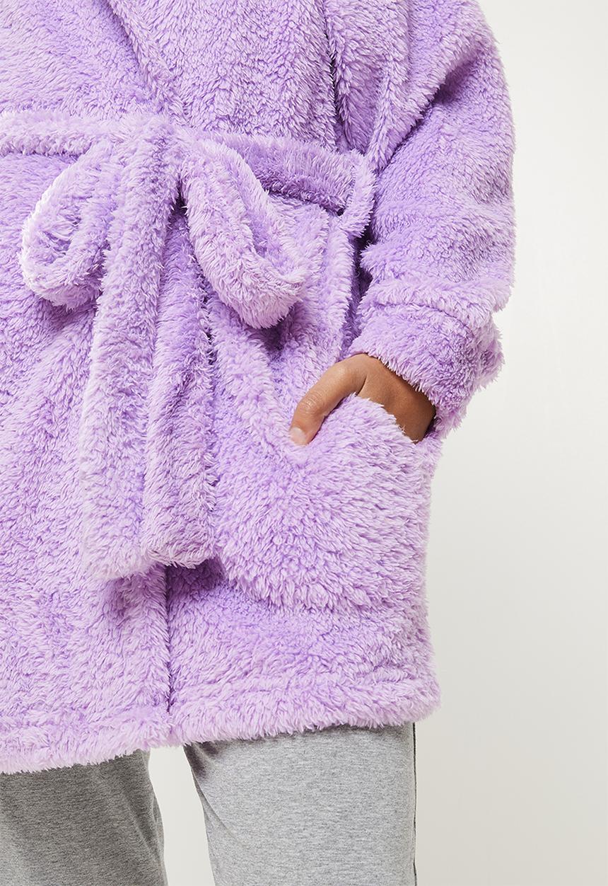 Blake - Fluffy belted robe - lilac