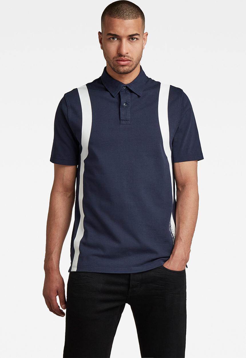 G-STAR - Printed stripe polo t short sleeve - warm sartho