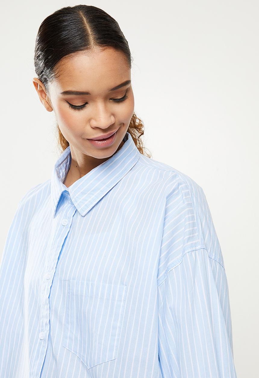 Cotton On - Dad shirt - leila stripe authentic blue